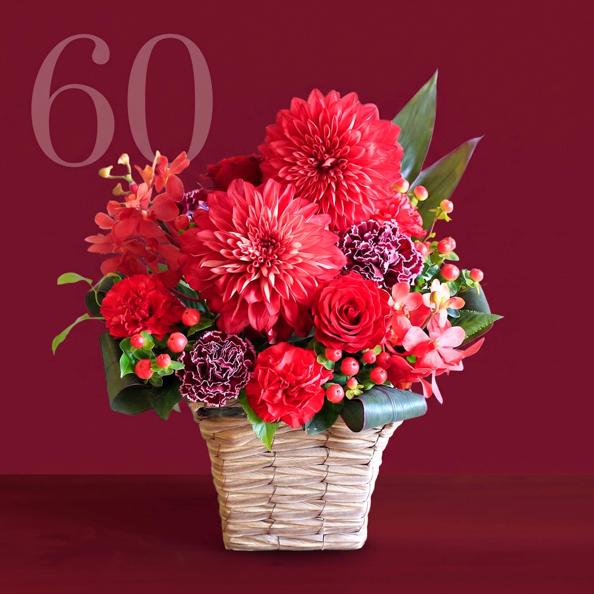 アレンジメント「anniversary flower～ルビー～」